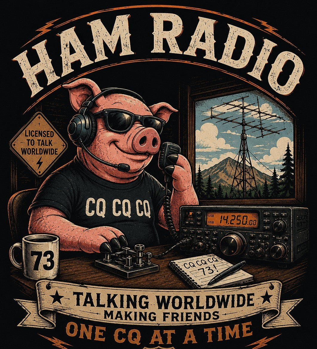 Ham Radio Pig CQ 73 T-Shirt