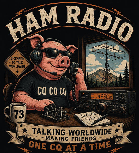 Ham Radio Pig CQ 73 T-Shirt